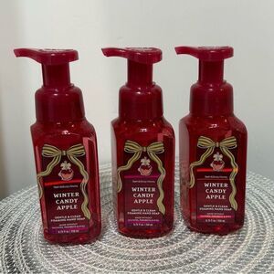 BBW Winter Candy Apple Foaming Hand Soap Set of 3 NWT